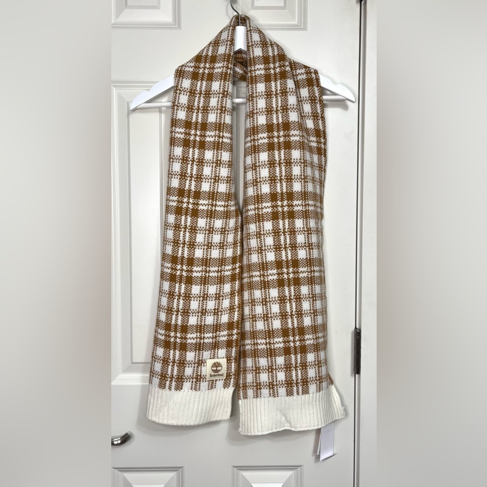 Timberland Plaid Knit Scarf NWT